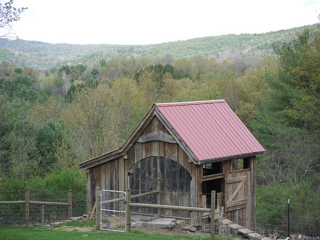 goat barn, wooden, hill, nature