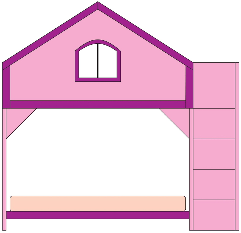 playhouse bunk bed, sketch