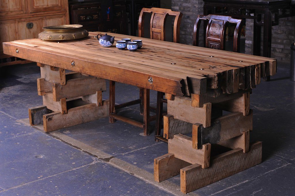 reclaimed hardwood table, wooden