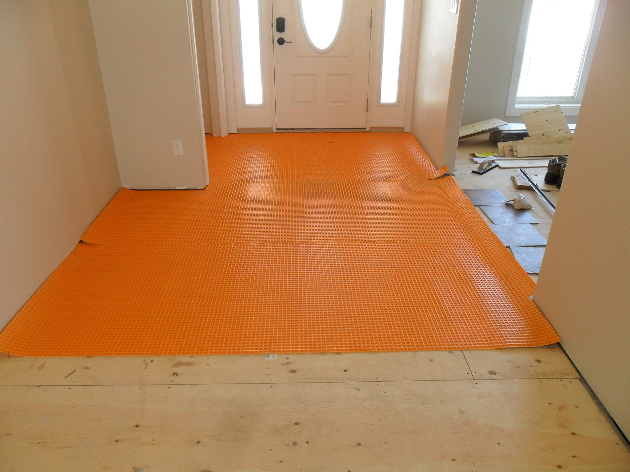Ditra Over Plywood Theplywood Com, How To Tile Bathroom Floor Over Plywood