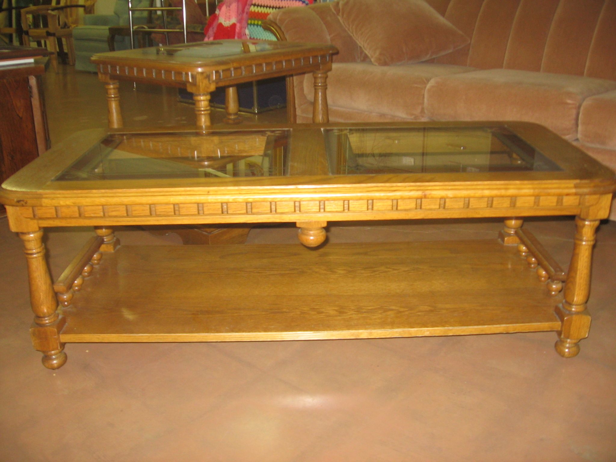 pecan, coffee table, wooden