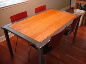 cherry, furniture, dining table, steel, diner, chairs, kitchen, house, interior