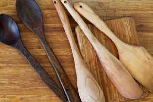 wooden utensils, wood, kitchen, wax