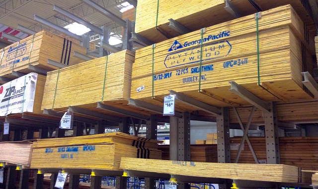 plywood, warehouse
