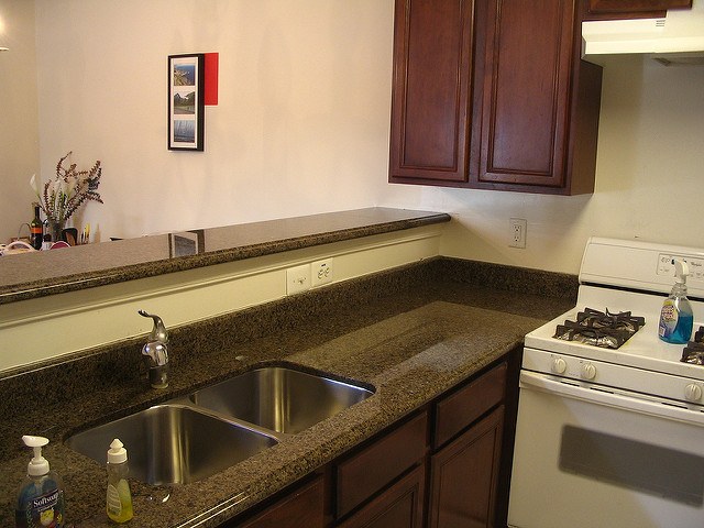 kitchen, countertop, sink