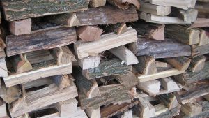 stacked firewood, wood, wooden, stack