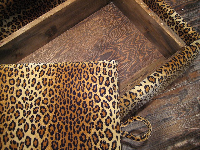 leopard print, storage, ottoman