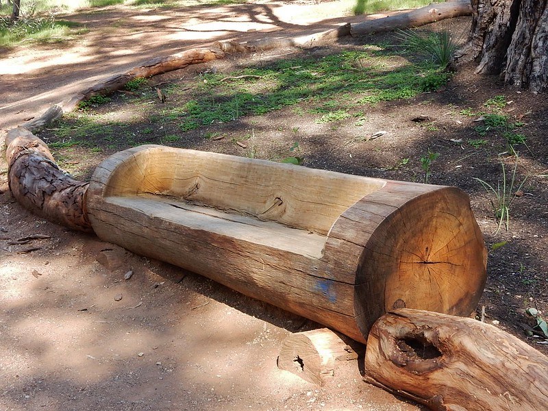 diy, log bench