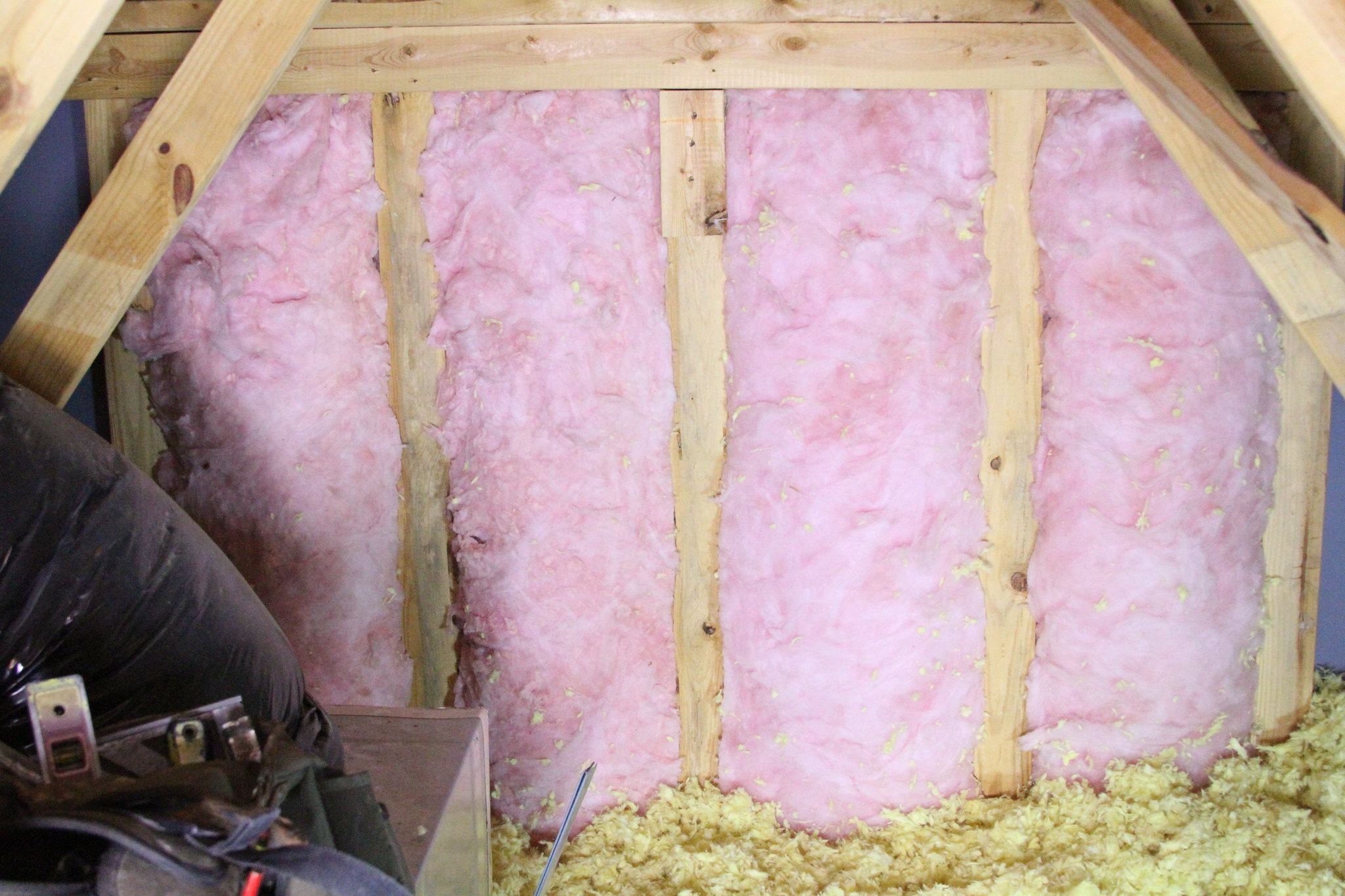 attic, insulation, fiberglass batts