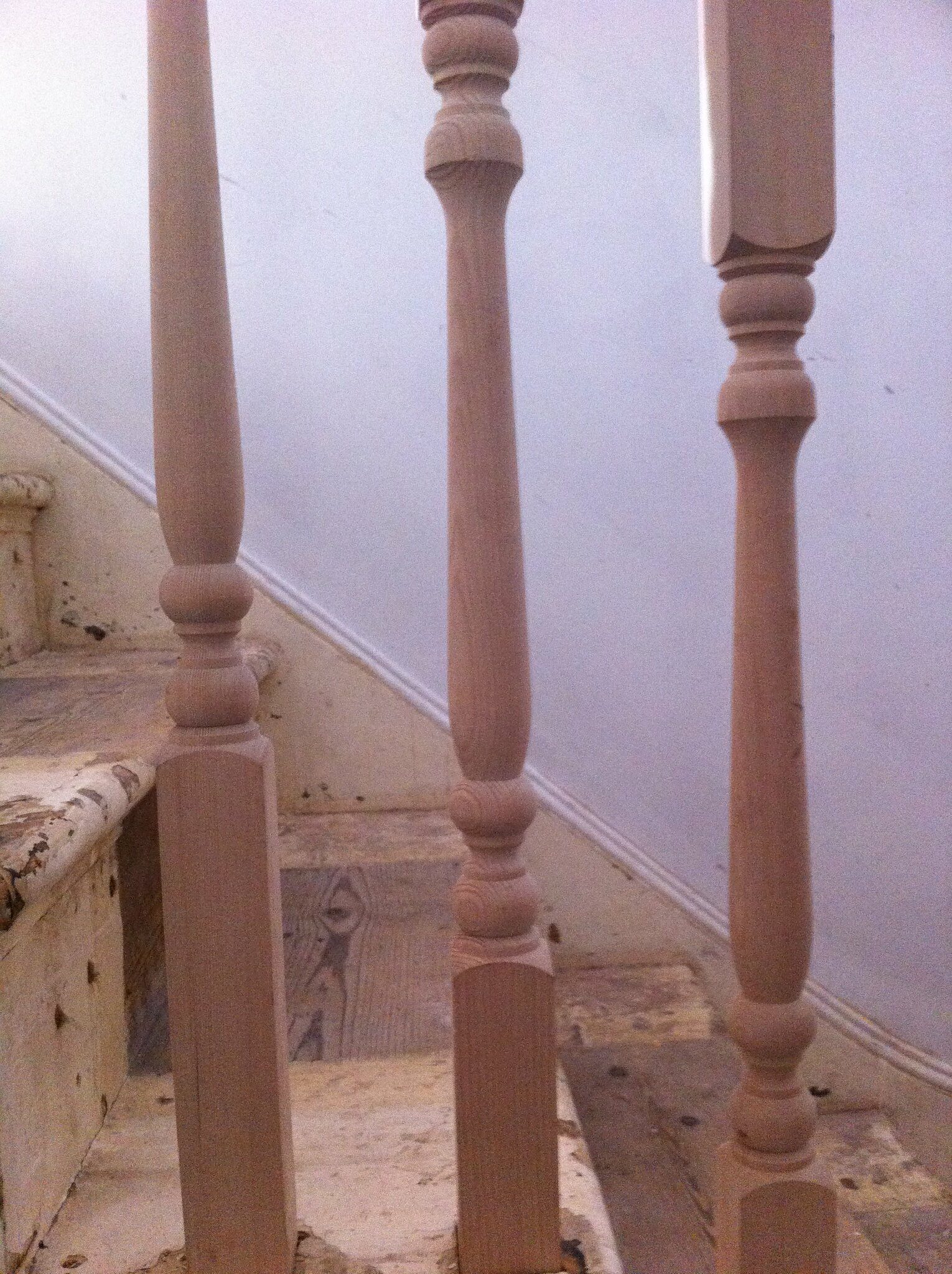 Six 1800's Wooden Walnut BALUSTERS Stair Railing TRIM Turned Spindles ORNATE 