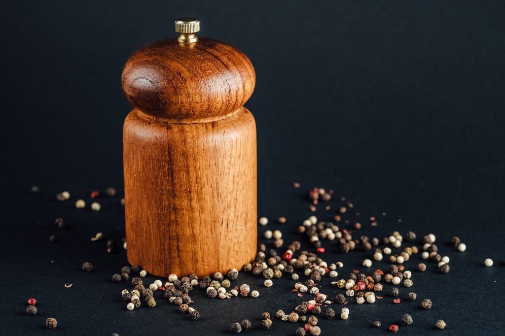 wooden pepper grinder