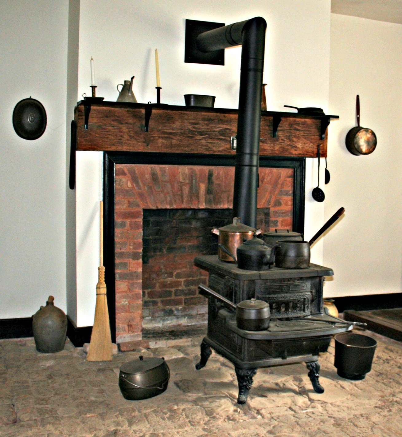 wood stove, basement