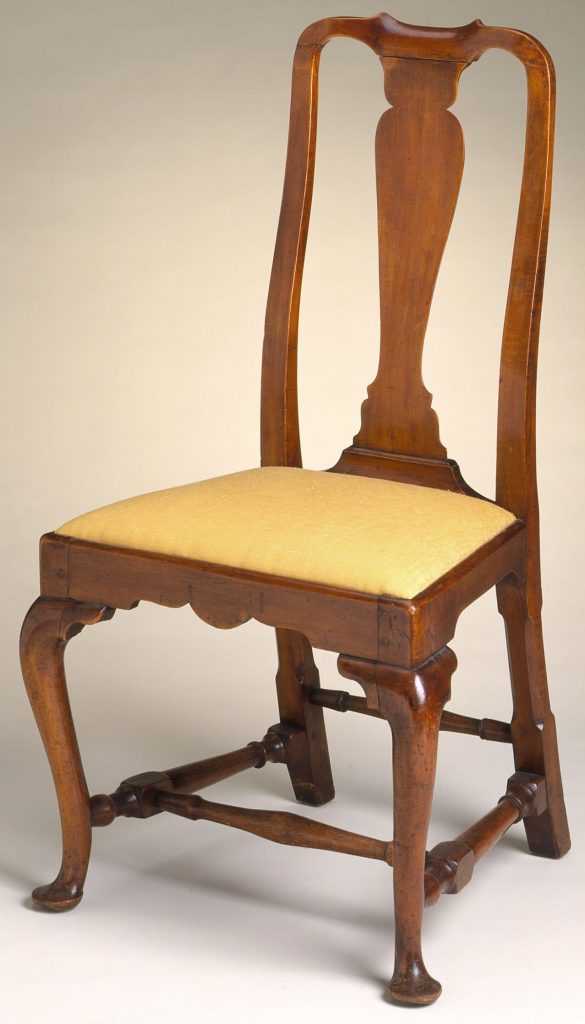 wooden chair with, yellow seat