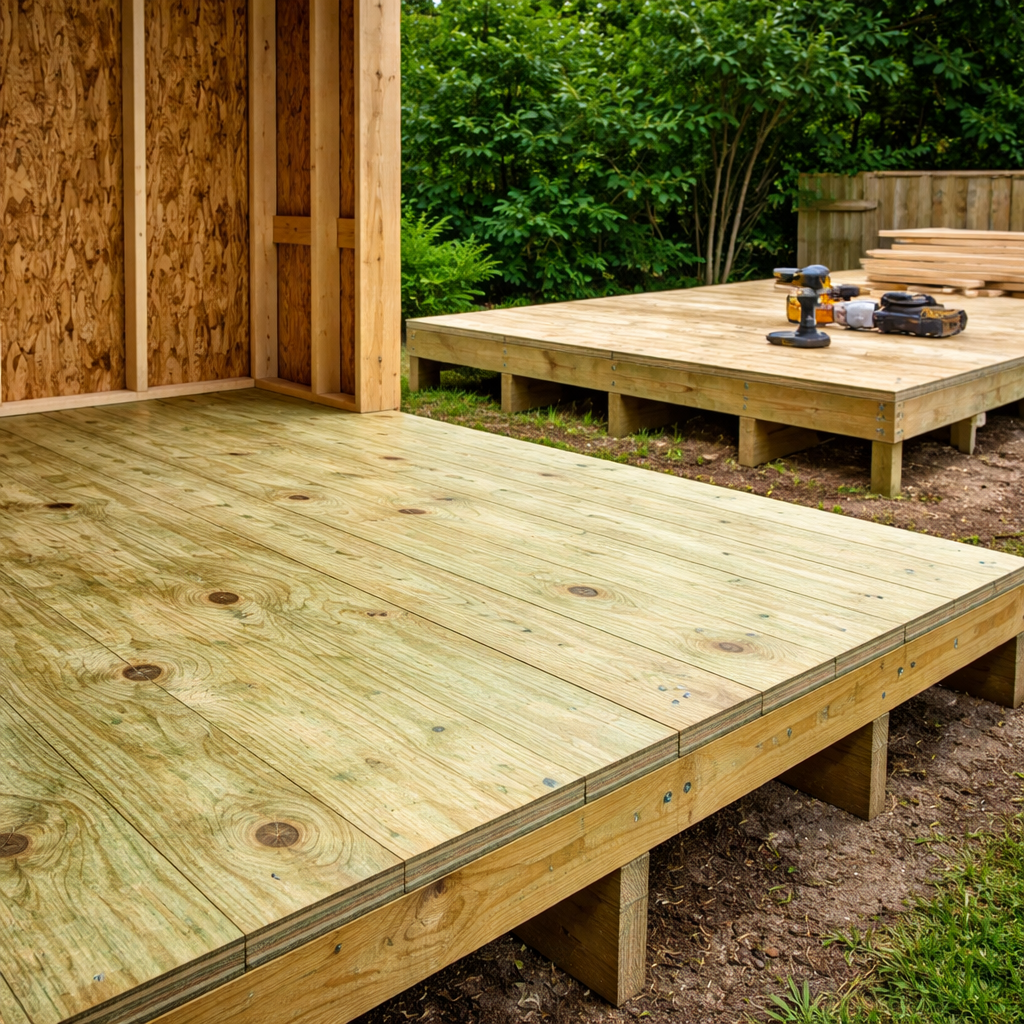 pressure treated plywood used for shed floor and outdoor construction