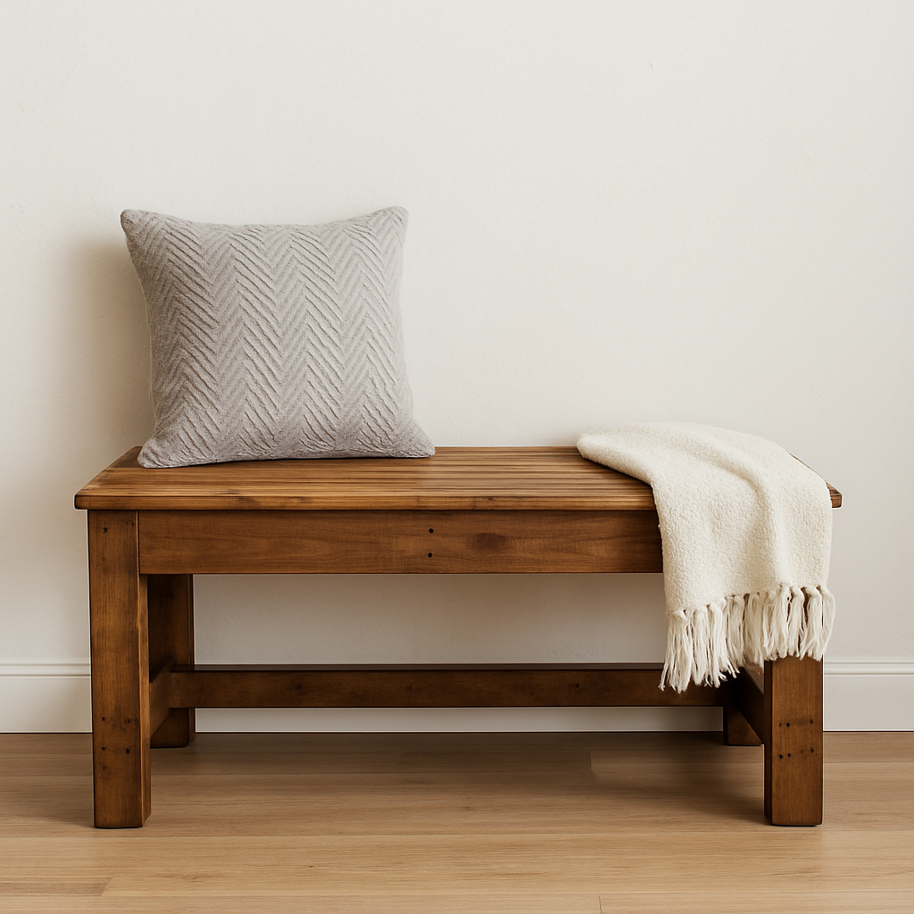 Staged pallet bench for sale listing 