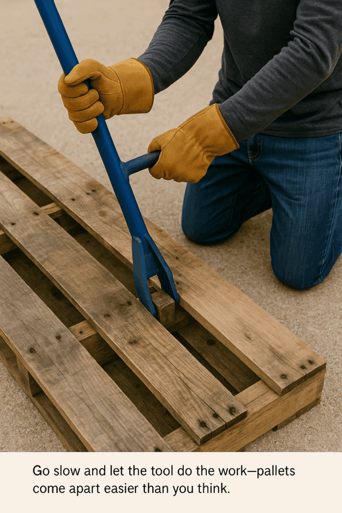 Pallet buster lifting board from old pallet 