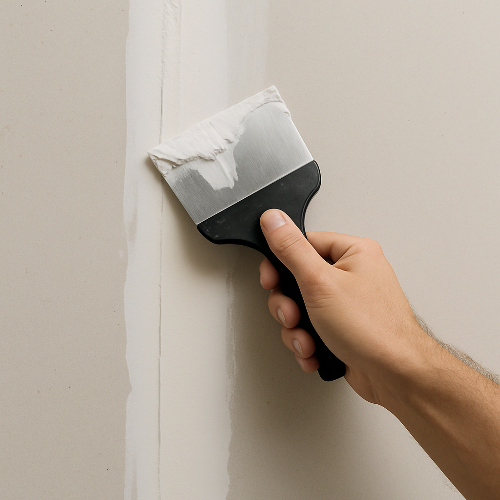 Hand applying joint compound to drywall seams