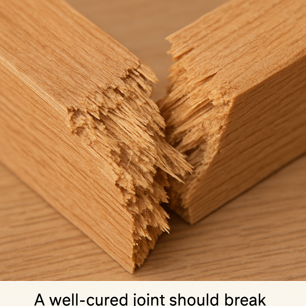 📸 Image Suggestion
Broken wood with fibers split around glue joint
