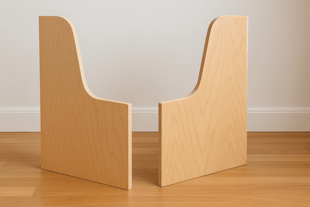 Plywood end panels for the couch frame
