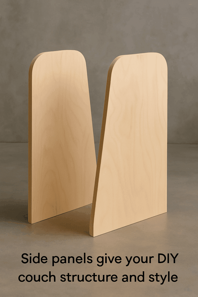 Plywood end panels for the couch frame