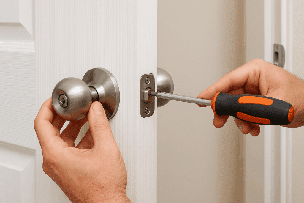 Installing a doorknob on a new prehung door