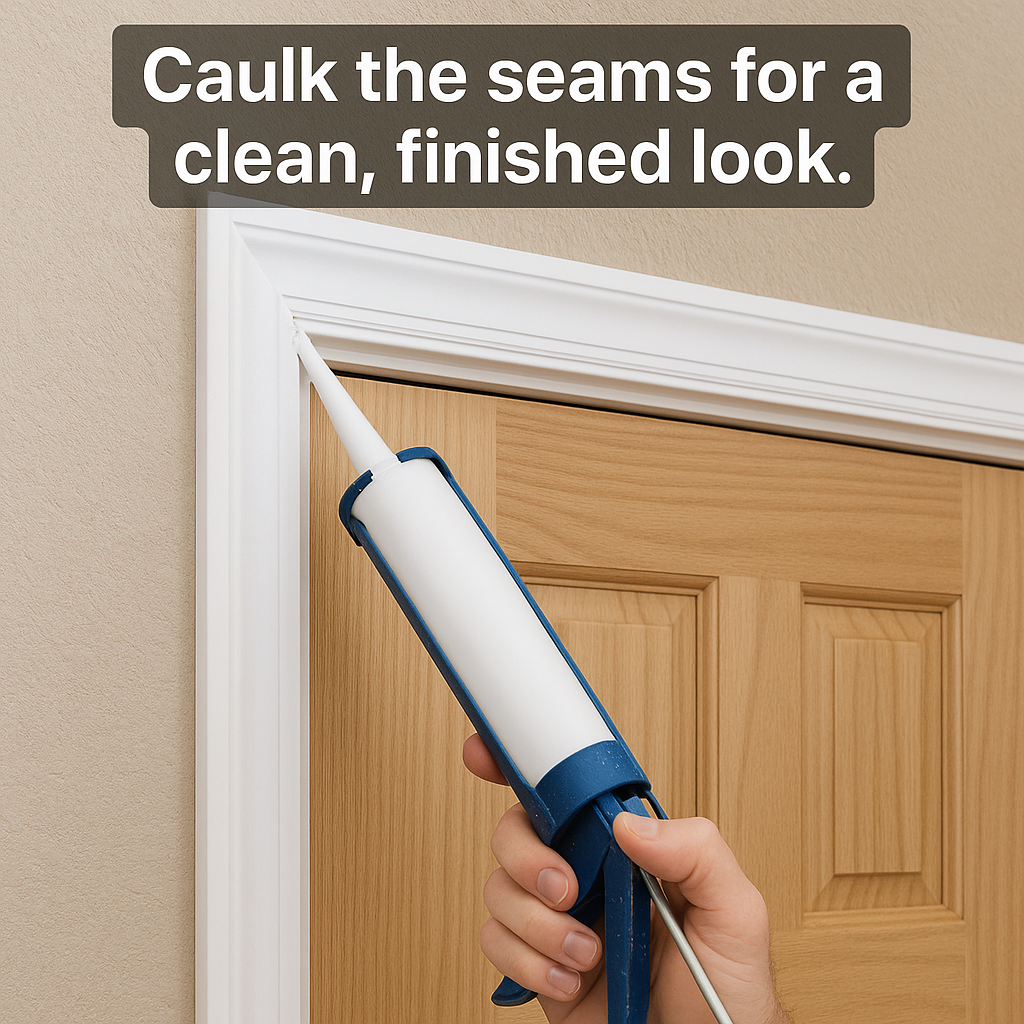 Installing trim around a newly set prehung door