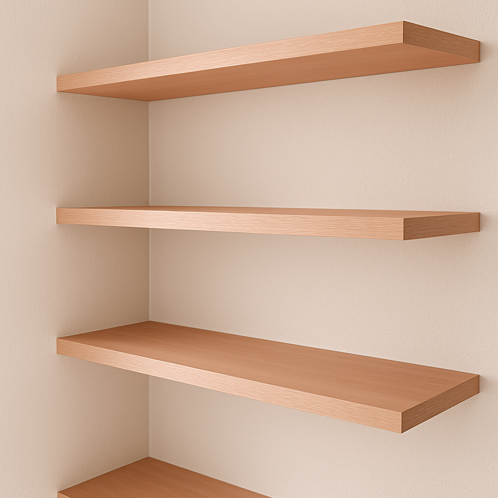  European-style concealed hinges being installed on a white Shaker cabinet door