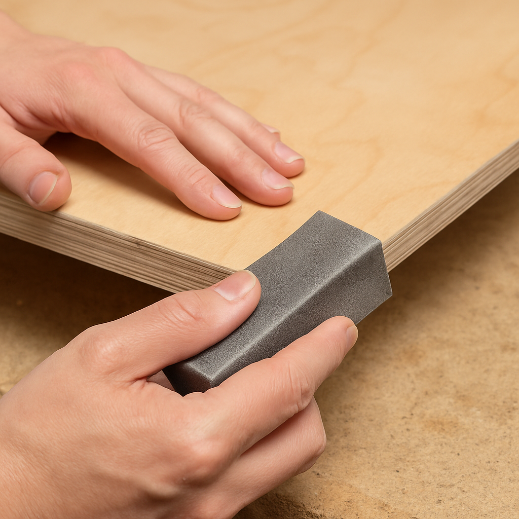 Smoothing edges of plywood board for DIY Bunkie board