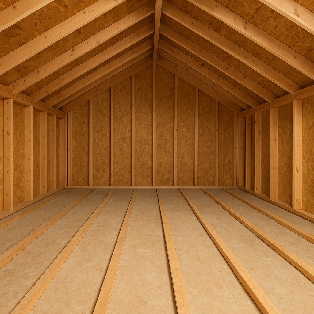  Clean attic ready for new insulation installation.