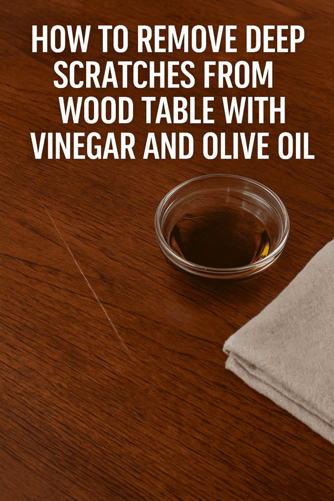 How to remove deep scratches from wood table with vinegar and olive oil