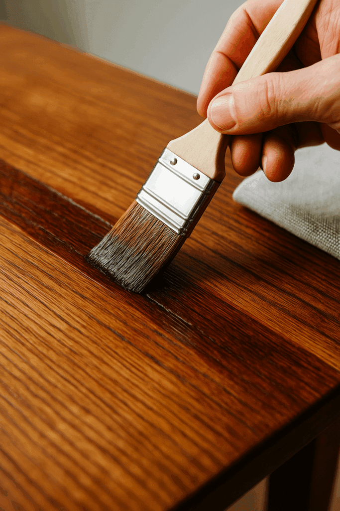 How to remove deep scratches from wood table with wood stain finish