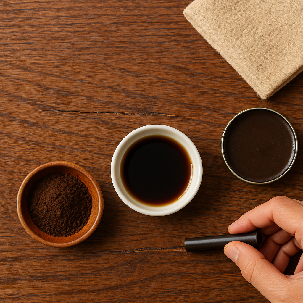 DIY methods to remove dark scratches from wood table surfaces