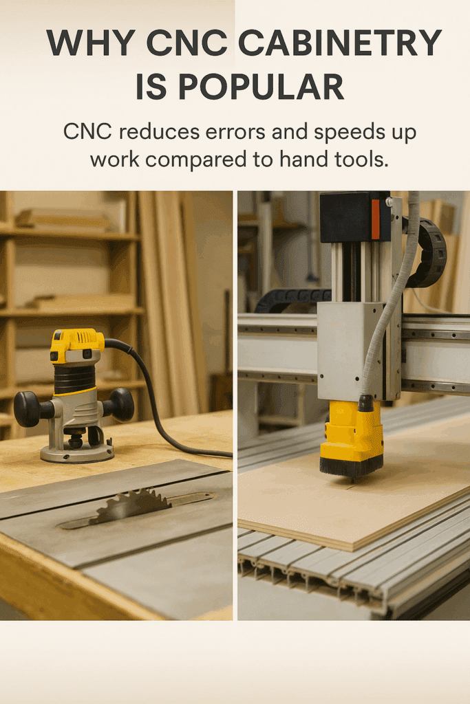 Traditional cabinet tools compared to modern CNC router