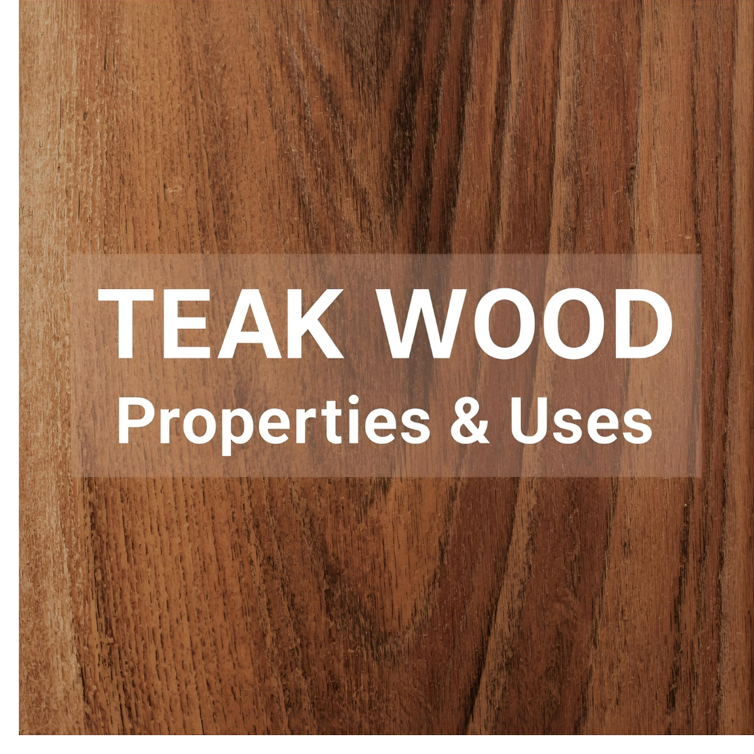 Close-up of natural teak wood grain with golden-brown color and smooth straight texture.