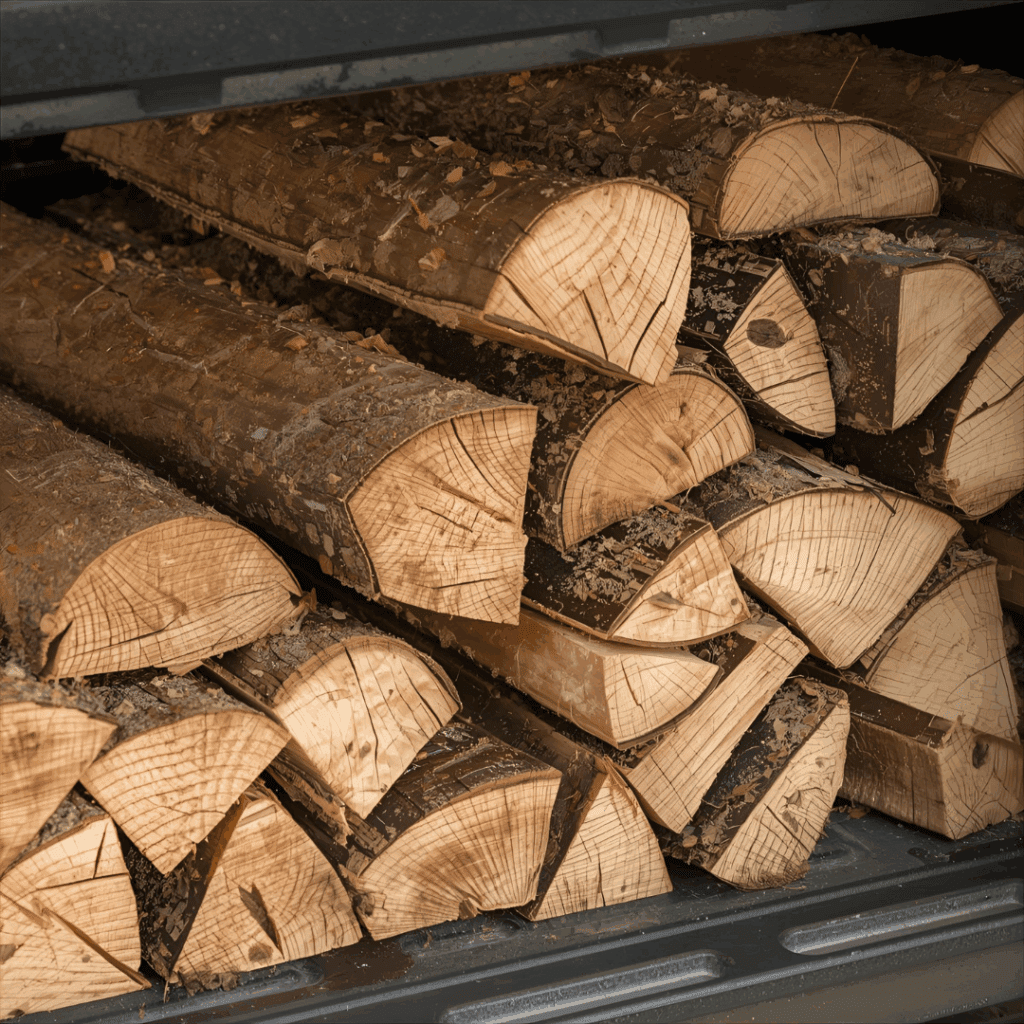 Wood blanks drying in a kitchen oven at low heat with foil tray and thermometer