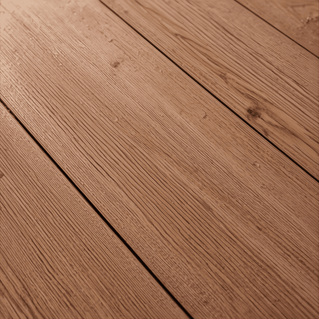 Backyard deck built with treated Radiata Pine boards, wet look after sealing.