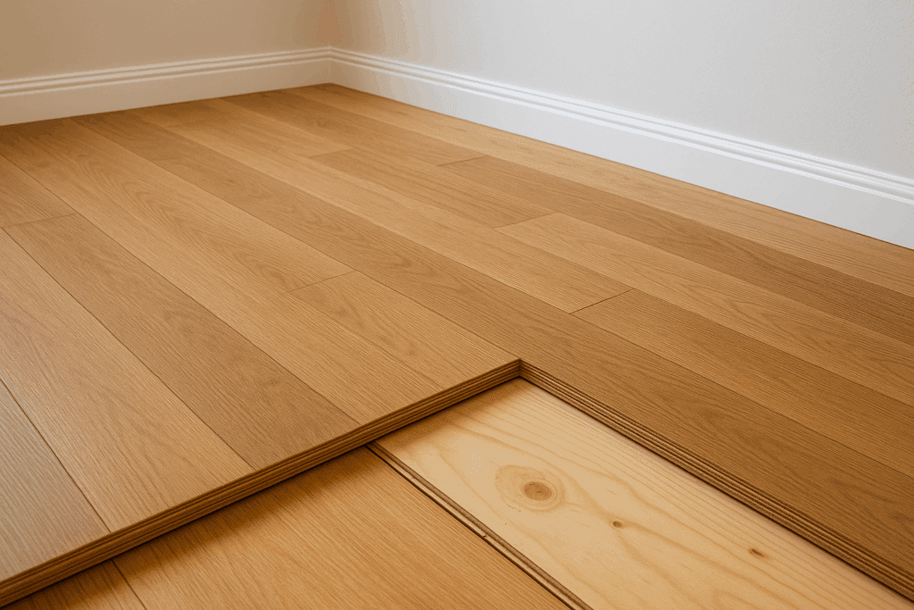 tongue-and-groove plywood subfloor