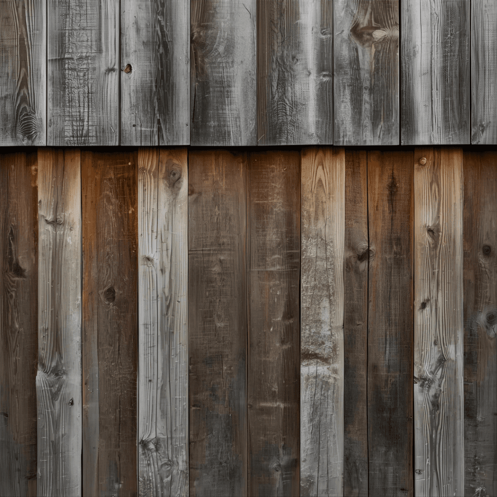 Old wooden barn with traditional exterior board-and-batten siding showing wide boards and narrow battens.