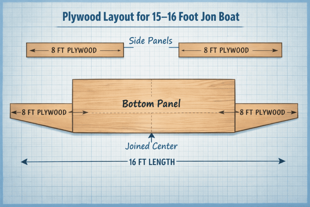 plywood layout for 16 foot jon boat construction