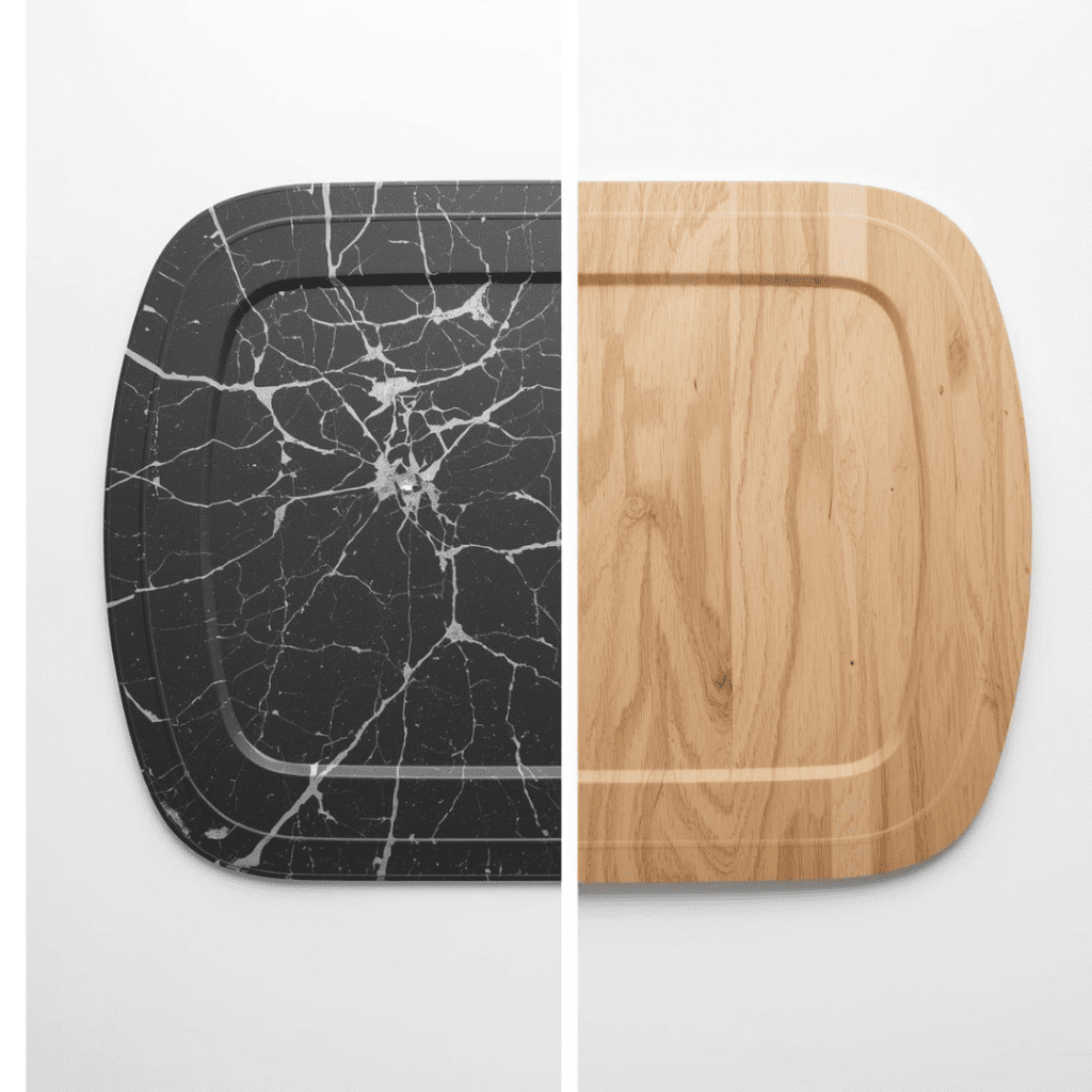 plastic chair mat cracking compared to plywood chair mat