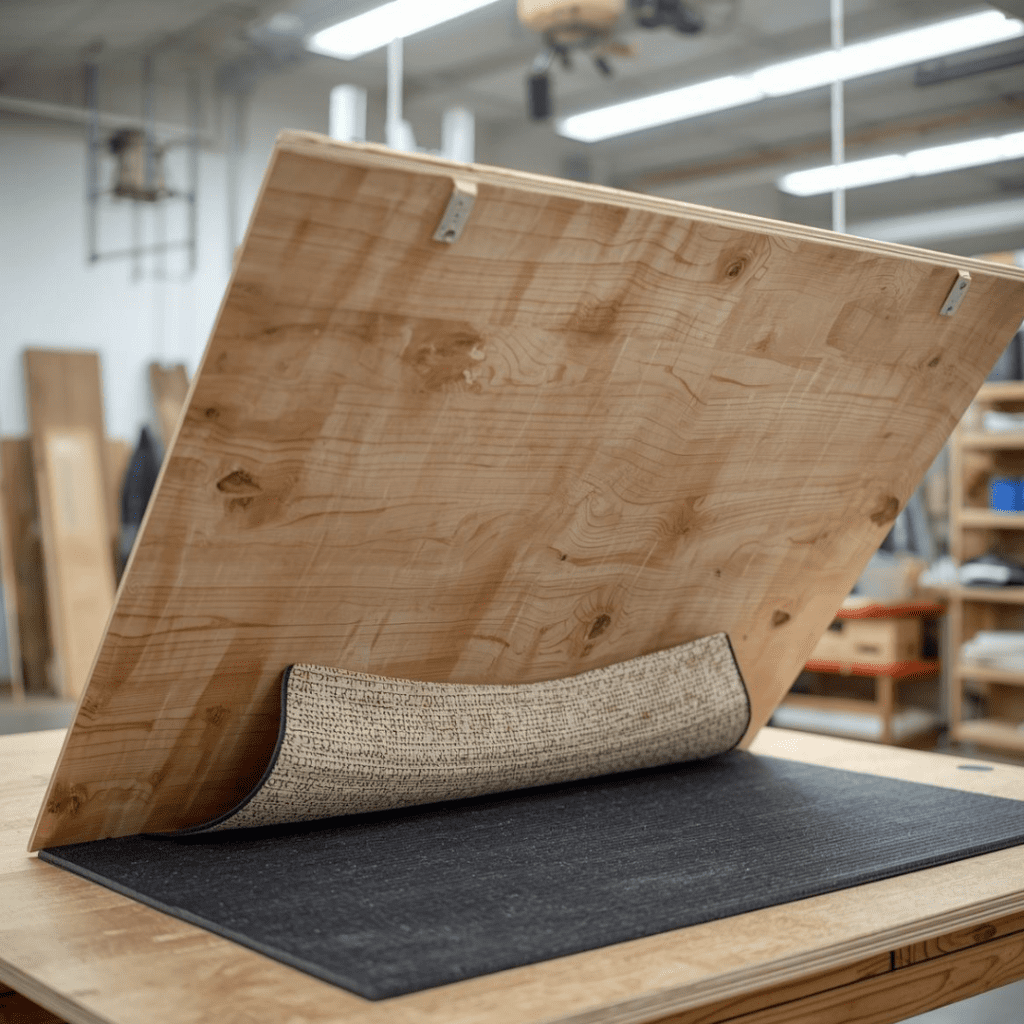 non slip backing under plywood chair mat