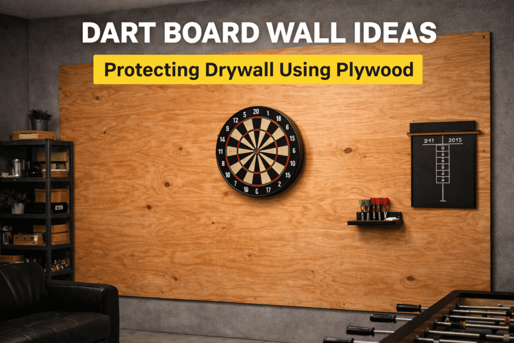 plywood dart board wall ideas protecting drywall