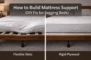 Comparison of flexible bed slats versus rigid plywood mattress support preventing sagging