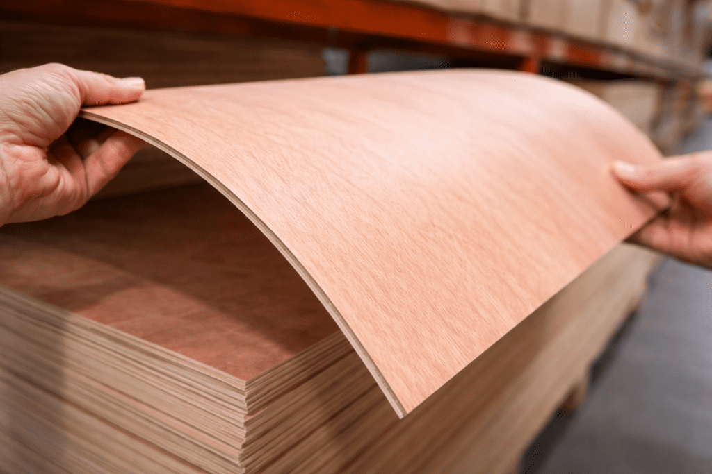 Flexible luan plywood sheet bending without cracking
