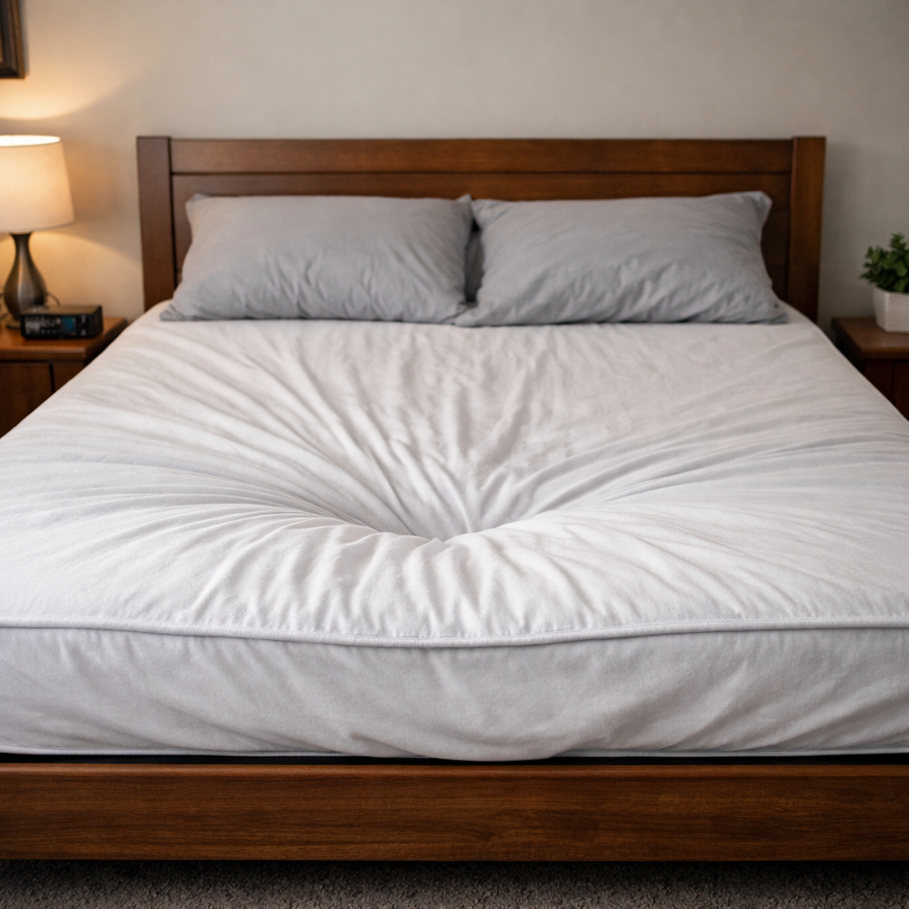 Mattress sagging in the middle caused by poor mattress support underneath