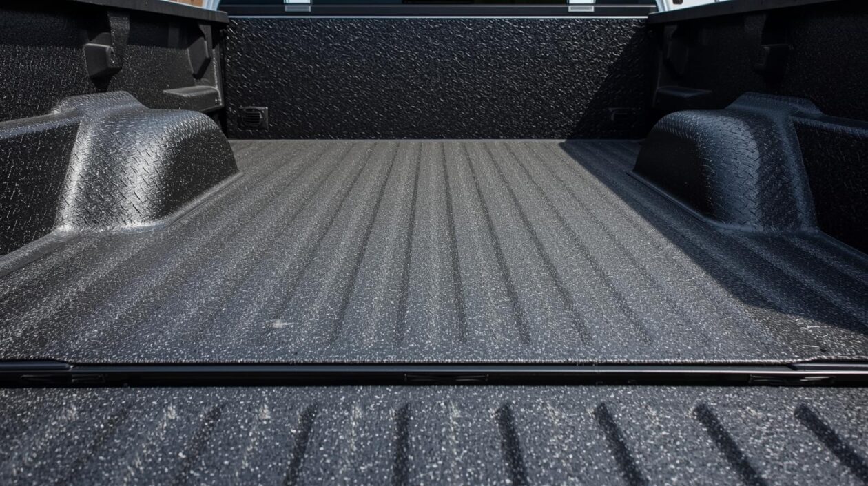 Rhino lining plywood used on a trailer floor and outdoor plywood surfaces protected with bed liner