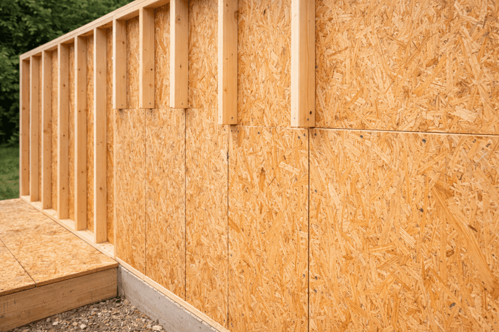 Staggered plywood sheathing panel joints for increased wall strength