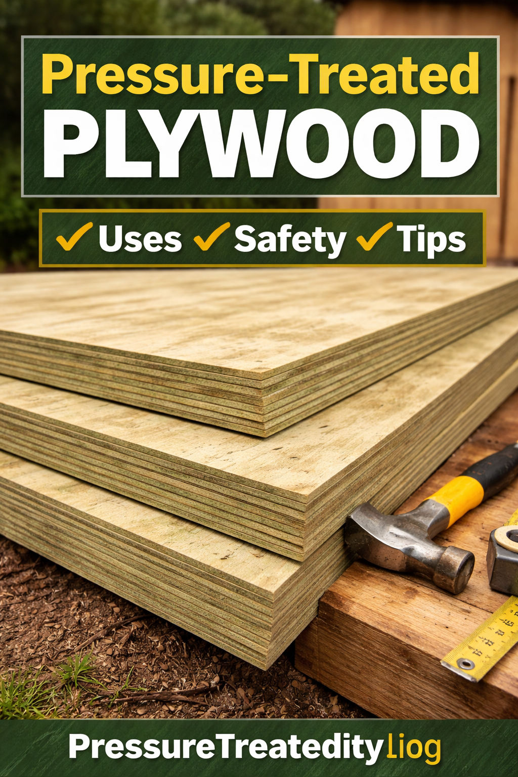 pressure treated plywood used in outdoor shed floor and deck construction