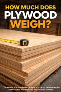 stack of 4x8 plywood sheets showing typical plywood sheet weight