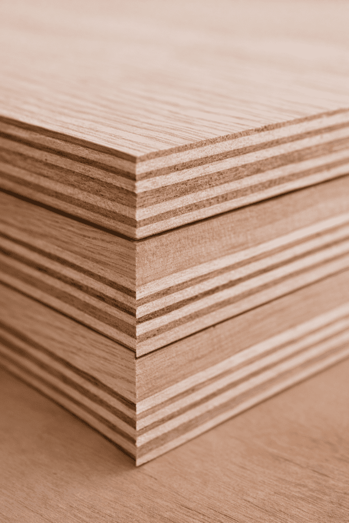 plywood layers showing alternating grain direction for strength